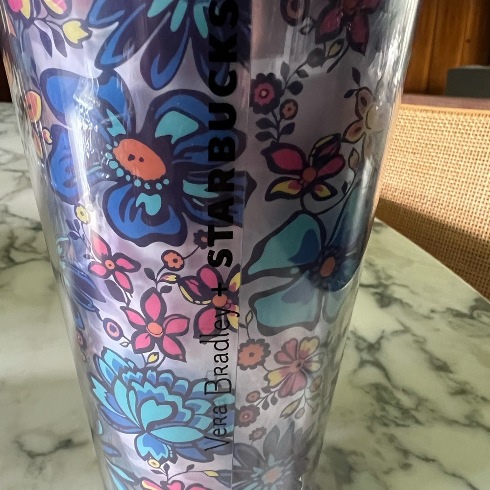 Vera Bradley + Starbucks international collaboration 16oz tumbler w/ lid + straw - Picture 3 of 6